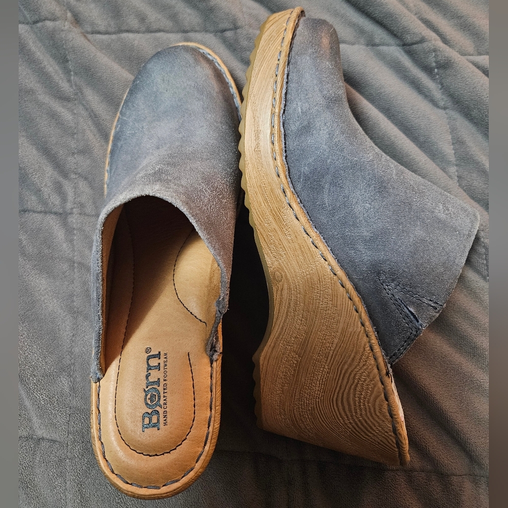Børn Natalie Blue Suede Wedge Clogs 9